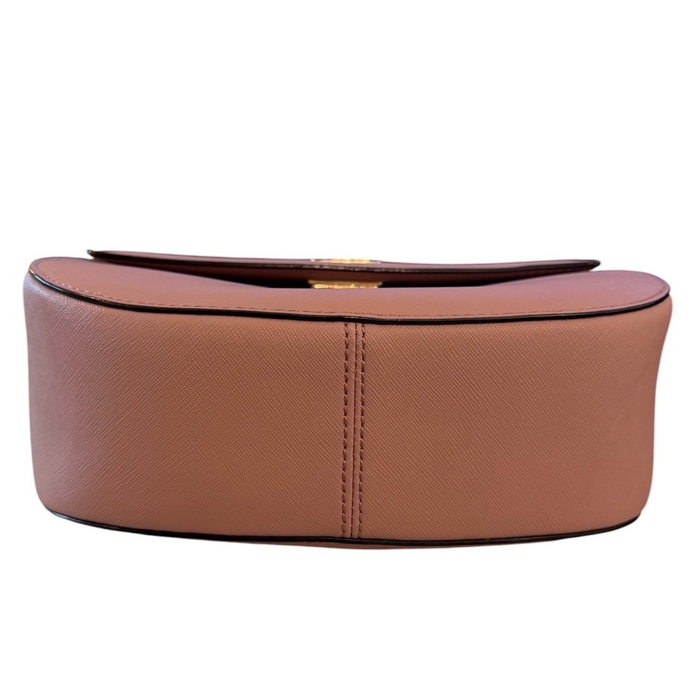 Kate Spade Laurel Way Carsen Leather Crossbody Saddle Bag Dusty Pink Mauve Gold - Picture 8 of 11